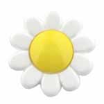 Cirque 95 02813K White Flower with Yellow Center Button (3/card) .56"/15 mm